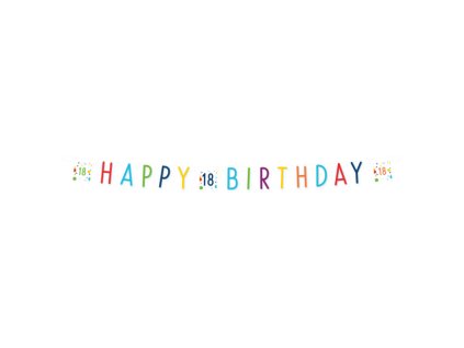 Banner - Happy Birthday confeti 18