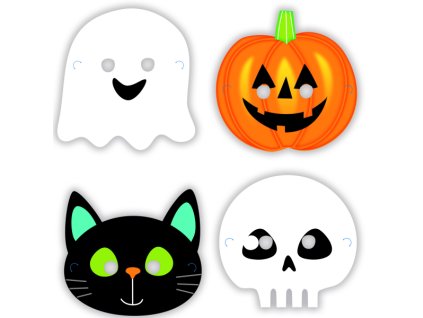 Măști din hârtie - Halloween Friends 8 buc
