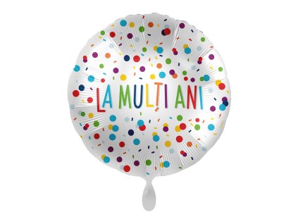 Fóliový balón La Multi Ani - konfety