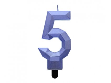 Lumânare metalică diamant - albastră 5