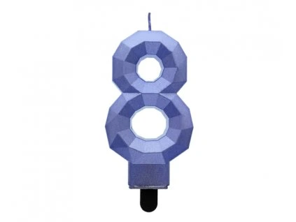 Metalická sviečka Diamond - modrá 8