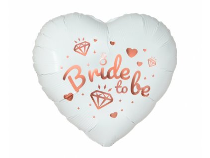 74112 foliovy balon srdce bride to be ruzovozlaty 46 cm