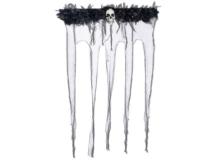 Decoraţiune de suspendat - Perdea neagră cu craniu 80 x 120 cm