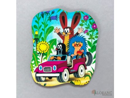 Magnet pentru tort - Cârtiță pe mașină