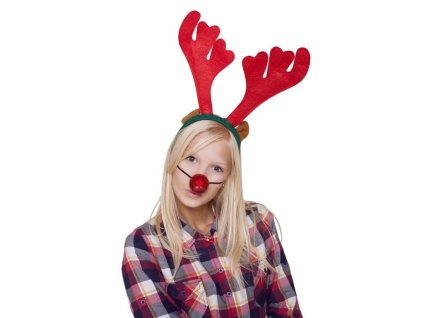 Set accesorii de Crăciun - coarnele şi nasul lui Rudolph