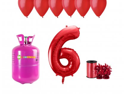 76224 helium party set na 6 narodeniny s cervenymi balonmi