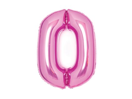 Balon din folie pentru ziua de naștere numărul 0 roz 66 cm