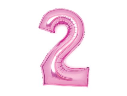 Balon din folie numărul 2 roz deschis 66 cm