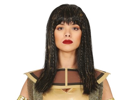 Perucă din păr negru cu paiete - Cleopatra