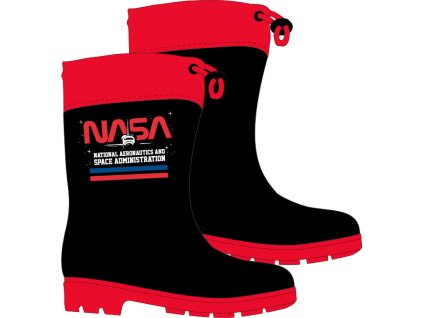 Cizme de cauciuc pentru băieți - Nasa, negru - roșu