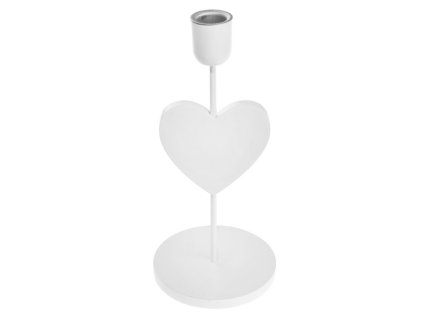 Biely svietnik so srdiečkom