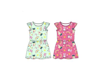 Dievčenské šaty - Peppa prasiatko, zelené