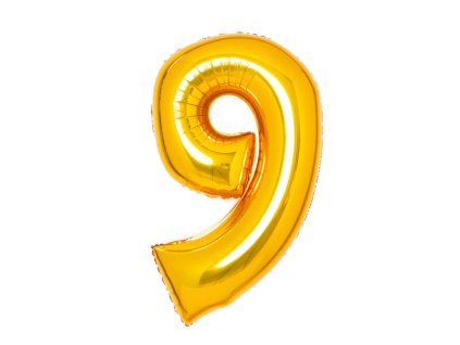 Balon din folie - cifra 9, auriu 66 cm