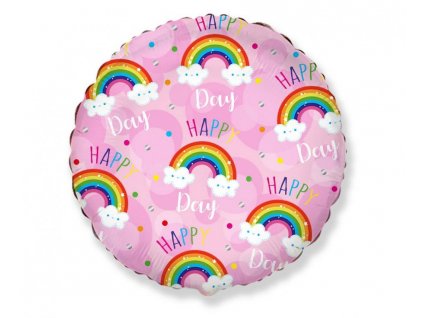 84093 1 foliovy balon happy day ruzove 48 cm