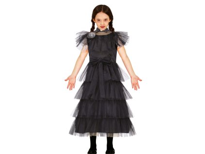 Costum pentru fete - Wednesday rochie neagră