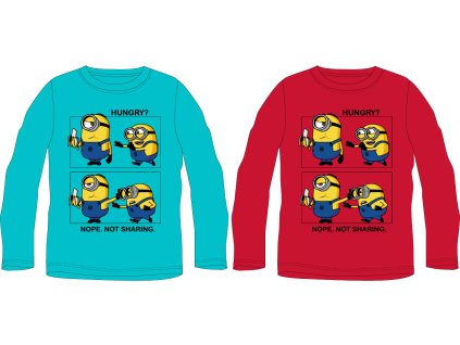 Tricou cu mânecă lungă pentru băieți - Minioni, roșu