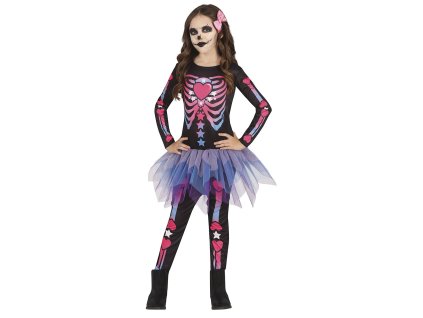 Costum pentru fetițe - Schelet roz