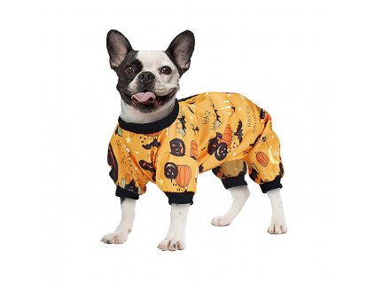 Overal pre psov - Halloween tekvice (Costum pentru câini S)
