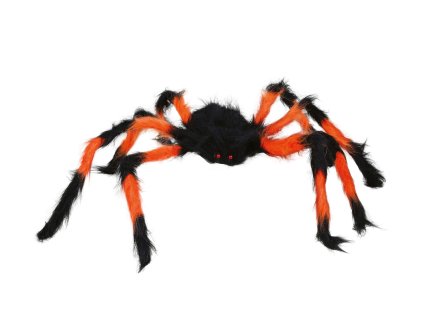 87285 dekoracia pavuk oranzovo cierne 75 cm