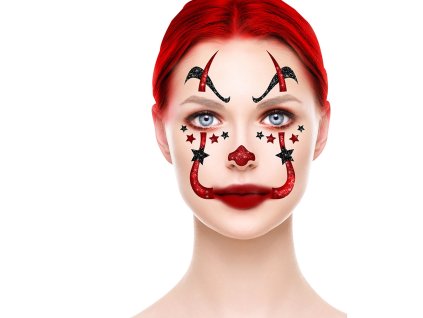 Tatuaj facial - Clovn, sclipitor