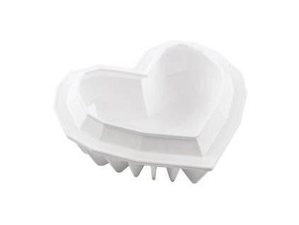 Formă de copt din silicon - Inimă geometrică 15 x 13,5 x 5,5 cm