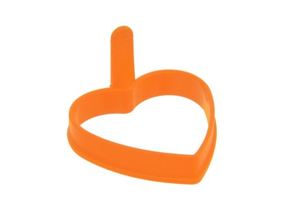 Formă din silicon portocalie - Oua ochiuri/Clatite inimă 9,5 cm