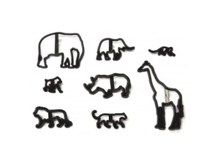 Patchwork sada vykrajovačiek - Safari zvieratká