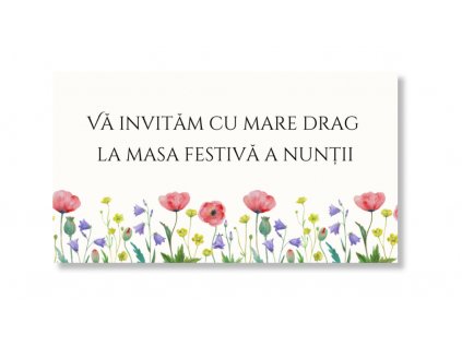 Card invitație masa festivă - Flori de câmpie