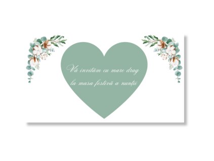 Card invitație masa festivă - Mint Folk