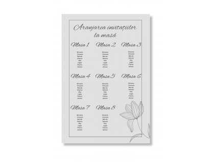 Aranjarea invitațiilor la masă - Elegant
