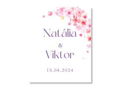 Etichetă pentru cadou - Flori roz