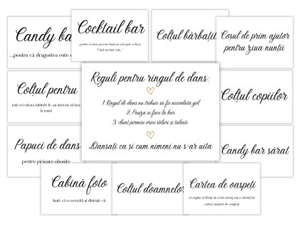 Etichete informative de nuntă - Simple 12 buc