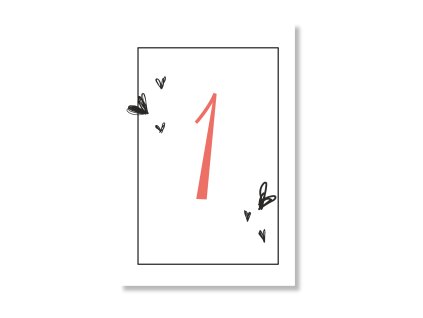 Číslo stola - Srdiečko