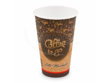 Pahar de hârtie „Coffee to go” Ø90mm 510ml `XL: 0,4L/16oz` [50 buc]
