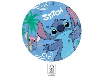 Papierové taniere - Stitch 23 cm 8 ks