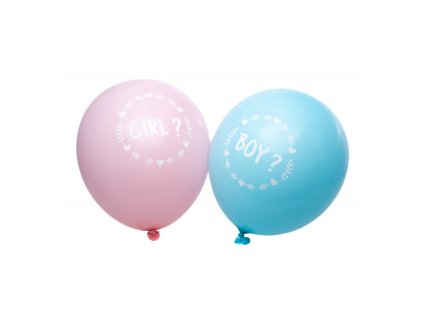 bag of 6 latex balloons boy or girl dia 27cm