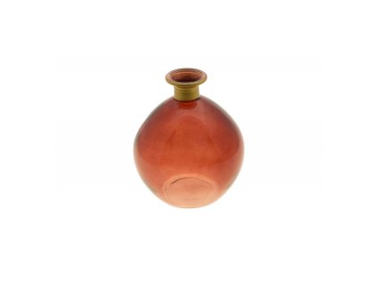 daisy ball vase dark red gold 12 5cm x 14 5cm
