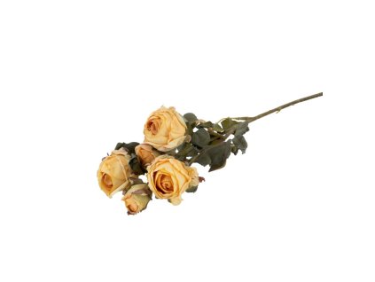 stem 5 yellow roses realistic effect 43cm