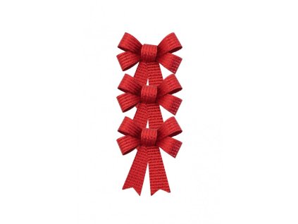 set 3 shiny red bows 10cm x 12 7cm