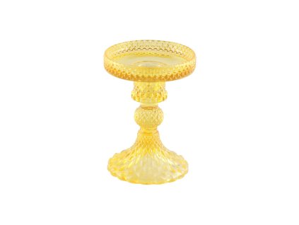 yellow glass candleholder macarena small size dia 8 8cm x 11 8cm
