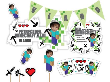 Set zi de naștere personalizat – Minecraft
