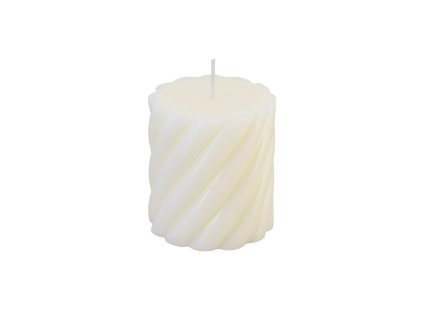 ivory spiral pillar candle dia 7cm x 7 5cm
