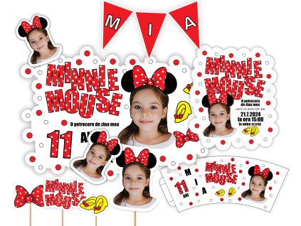 Set zi de naștere personalizat - Minnie Mouse