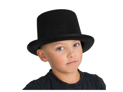 chapeau haut de forme noir feutrine enfant 56cm x 12cm