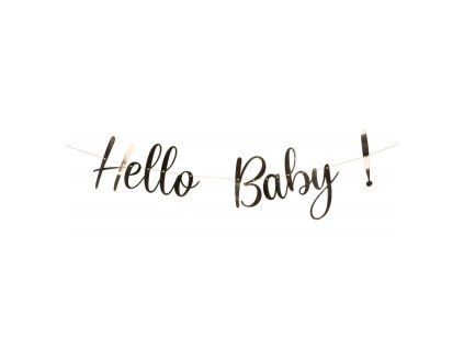 garland hello baby gold metal 150cm x 18cm