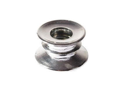 chromed silver glass candle holder 4cm