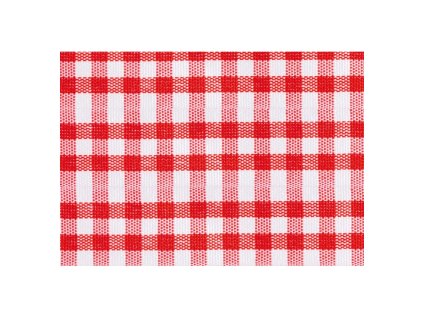 red vichy linen effect table runner 28cm x 5m
