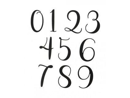 set of 10 adhesive black number stickers 0 to 9 around 8cm x 11cm