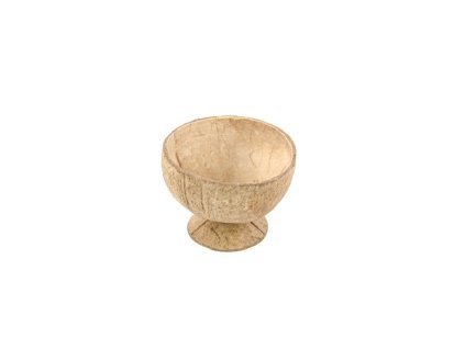 half coco shell in cup shape around 11cm x 11cm x 10cm