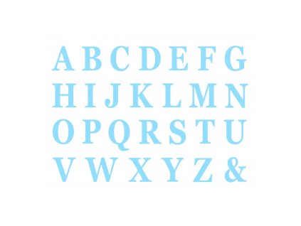 set 48 adhesive blue letters 13 5 cm